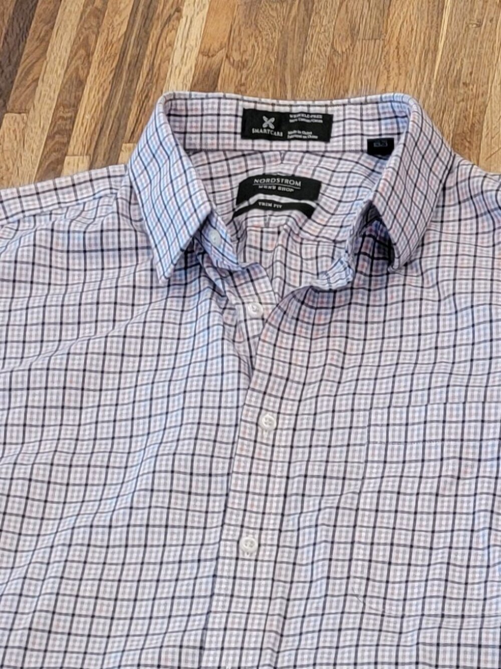 Nordstrom Men's Shop Smart Care Trim Fit Long Sleeve Button Down Check Print - Picture 4 of 9